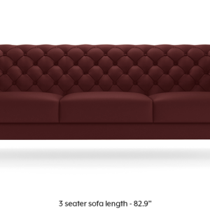Weston Half Leather Sofa (Wine Italian Leather)