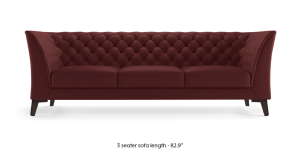 Weston Half Leather Sofa (Wine Italian Leather)