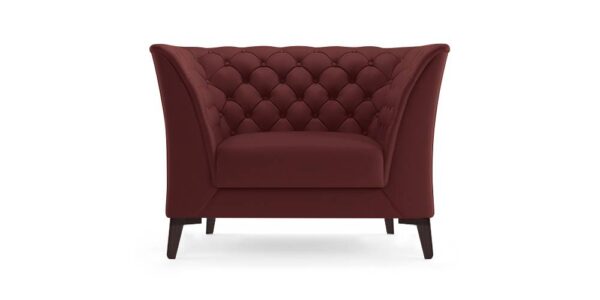 Weston Half Leather Sofa (Wine Italian Leather) - Image 3