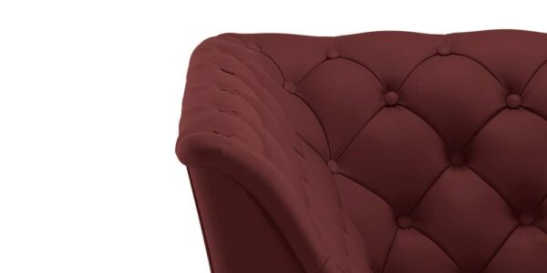 Weston Half Leather Sofa (Wine Italian Leather) - Image 4